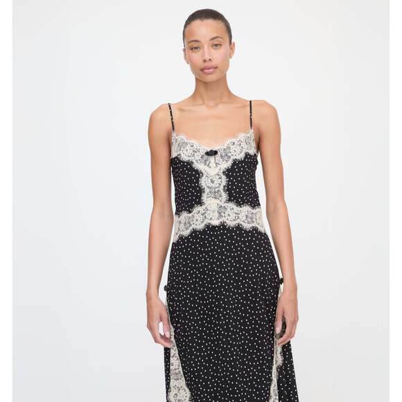 Hill House Home The Francesca Dress - Black Polka Dot Size LBlack Polka Dot / L - Picture 3 of 3